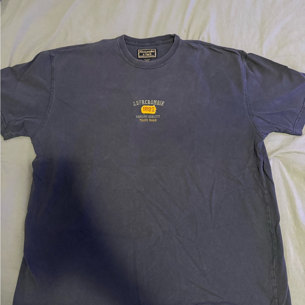 Abercrombie & Fitch Navy Tee with Yellow Logo